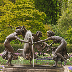 three greek goddess bronze garden fountain
